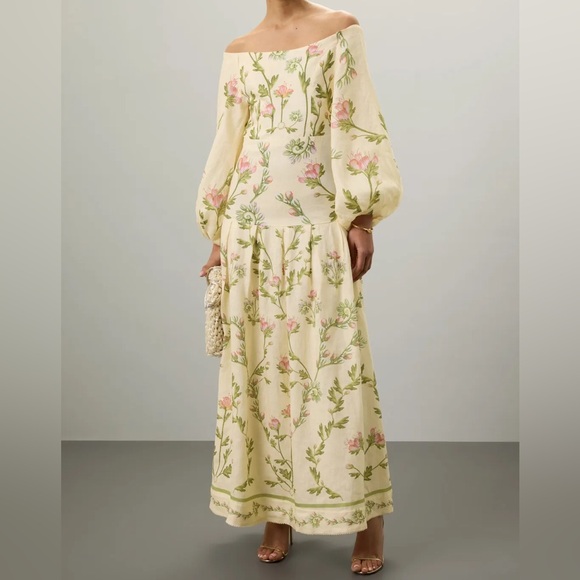 Floral Maxi Silhouette Oasis Dress Agua by Agua Bendita...
